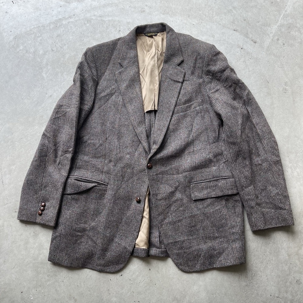 Vintage Donegal Tweed Fleck Blazer Men 46 Brown Pietro Rossi Sport Coat 70s